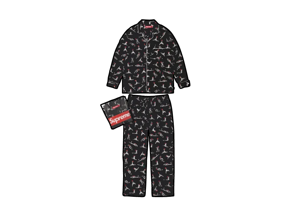 シュプリーム x ヘインズ ホリデー パジャマ セット "ブラック"