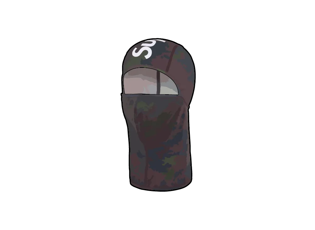 シュプリーム ヒート リアクティブ デジ カモ バラクラバ "ブラック"