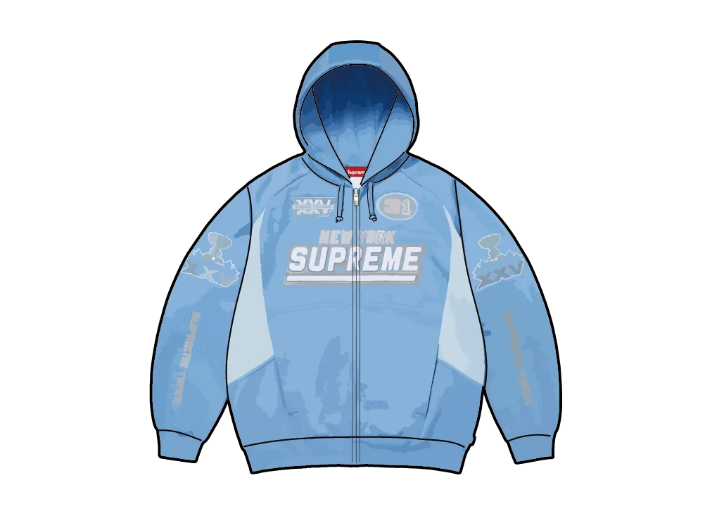 Supreme Football Zip Up Hooded Sweatshirt 
