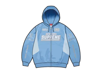 Supreme Football Zip Up Hooded Sweatshirt "Light Blue"