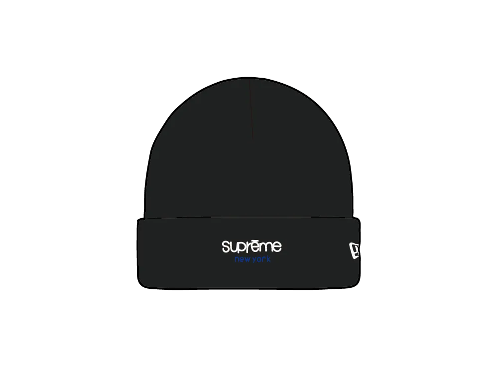 Supreme x New Era Classic Logo Shop Beanie (new york) "Black"