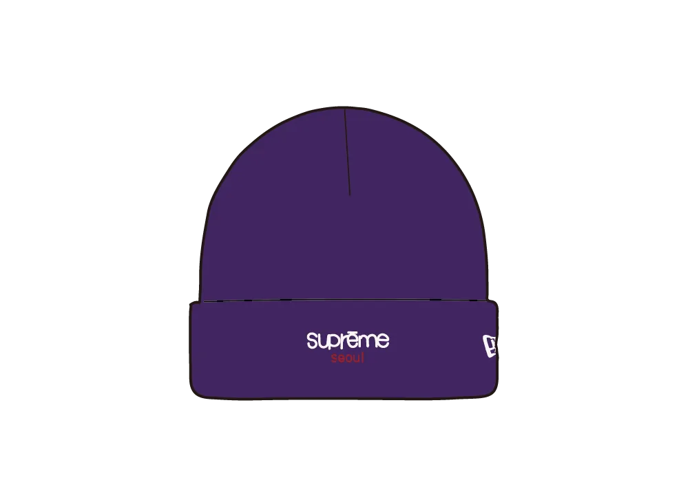 Supreme x New Era Classic Logo Shop Beanie (seoul) "Purple"