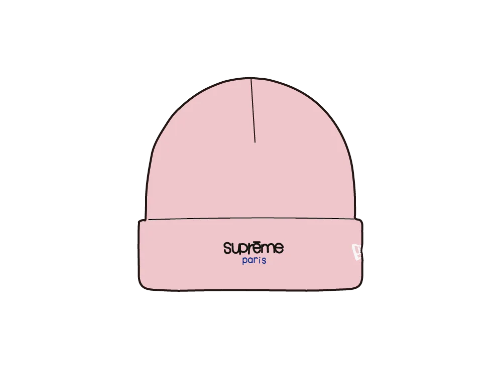 Supreme x New Era Classic Logo Shop Beanie (paris) "Light Pink"