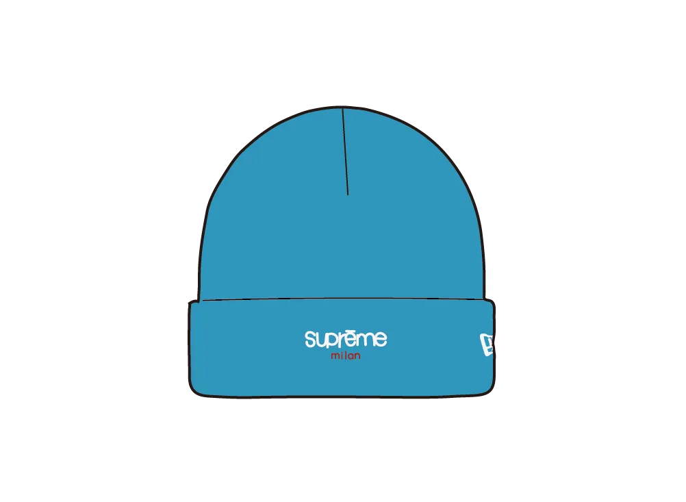 Supreme x New Era Classic Logo Shop Beanie (milan) "Light Blue"