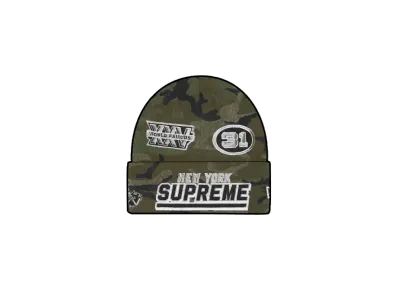 Supreme x New Era Football Beanie "Woodland Camo"