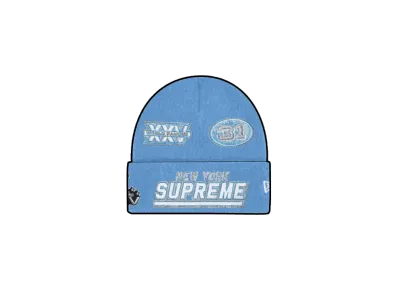 Supreme x New Era Football Beanie "Light Blue"