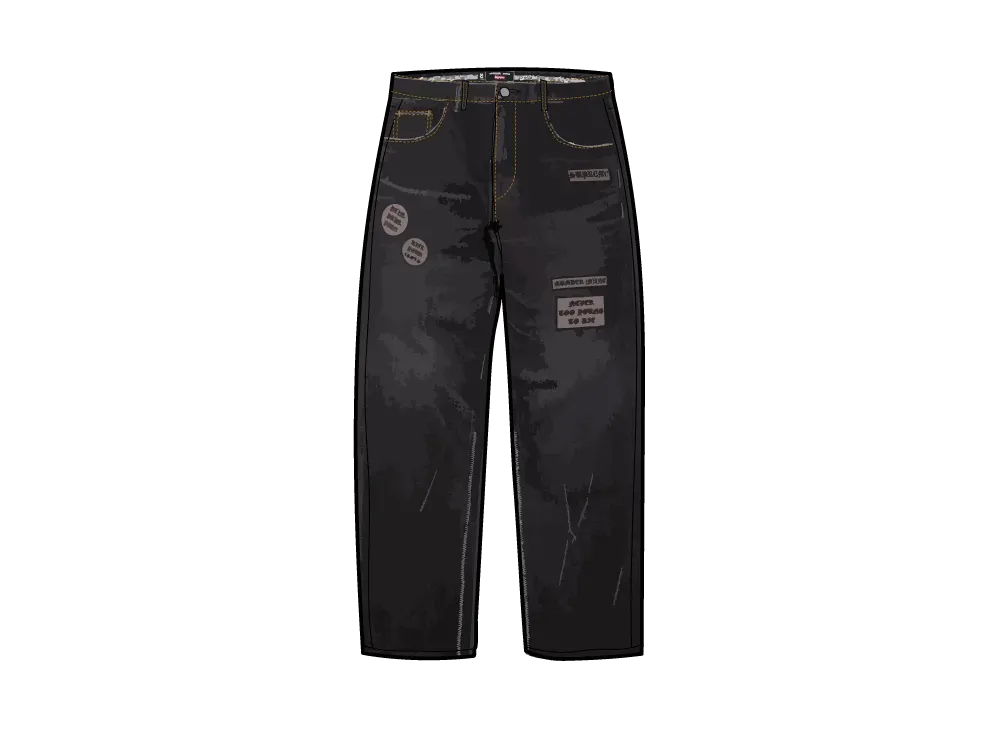 Supreme x Number (N)ine Patches Loose Fit Jean "Black"