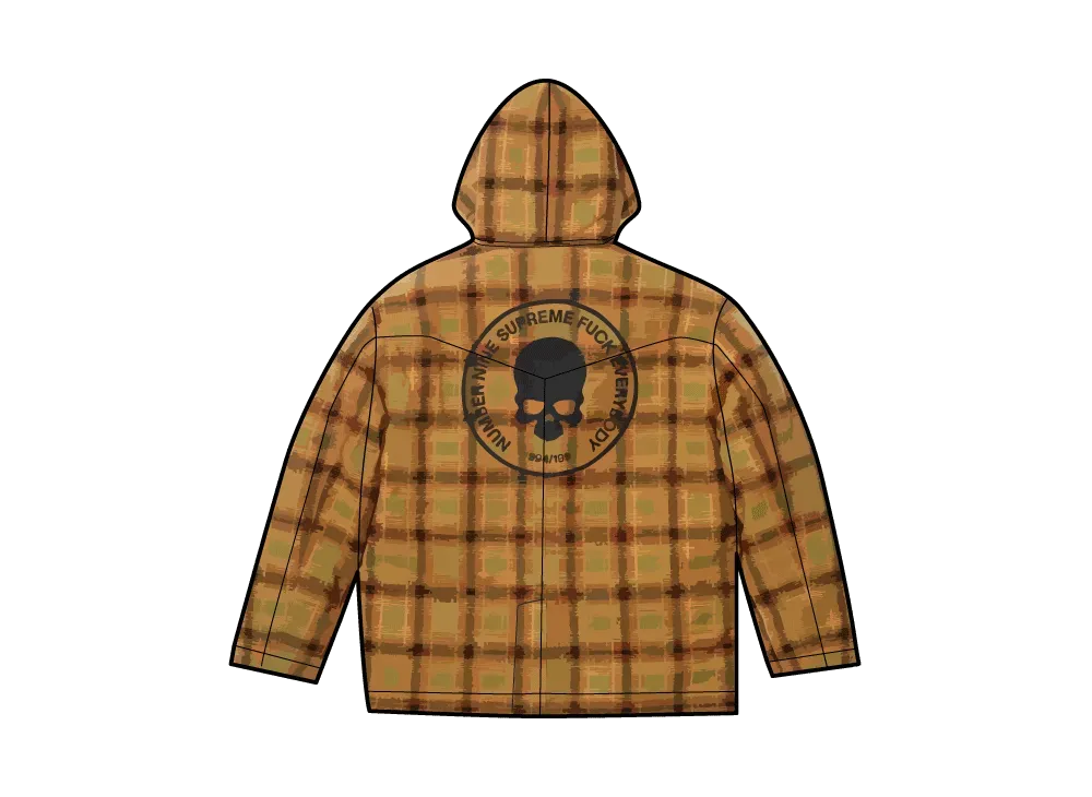 Supreme x Number (N)ine Faux Shearling Hooded Coat "Plaid"