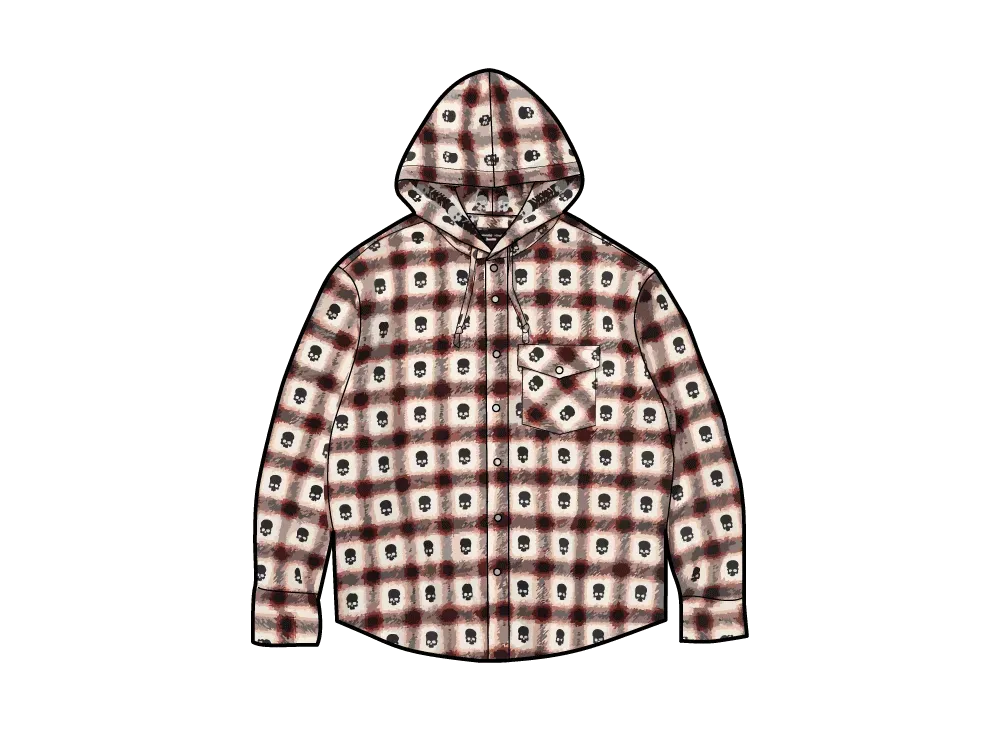 シュプリーム x ナンバーナイン フーデッド フランネル シャツ "ホワイト"