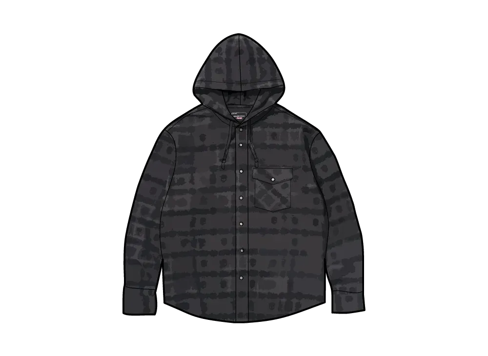 シュプリーム x ナンバーナイン フーデッド フランネル シャツ "ブラック"