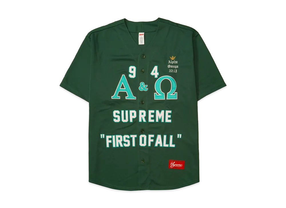 ウェア Supreme Alpha OmegaBaseballJersey \