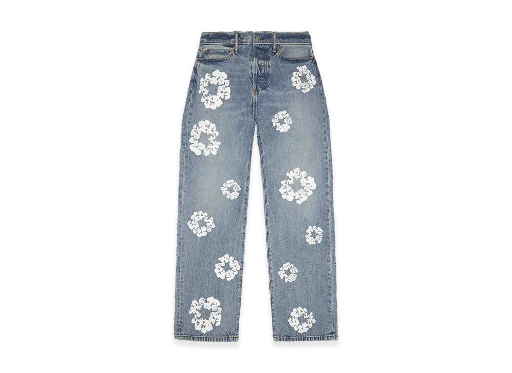 DENIM TEARS Baggy Cotton Wreath Denim Pant "Light Wash"