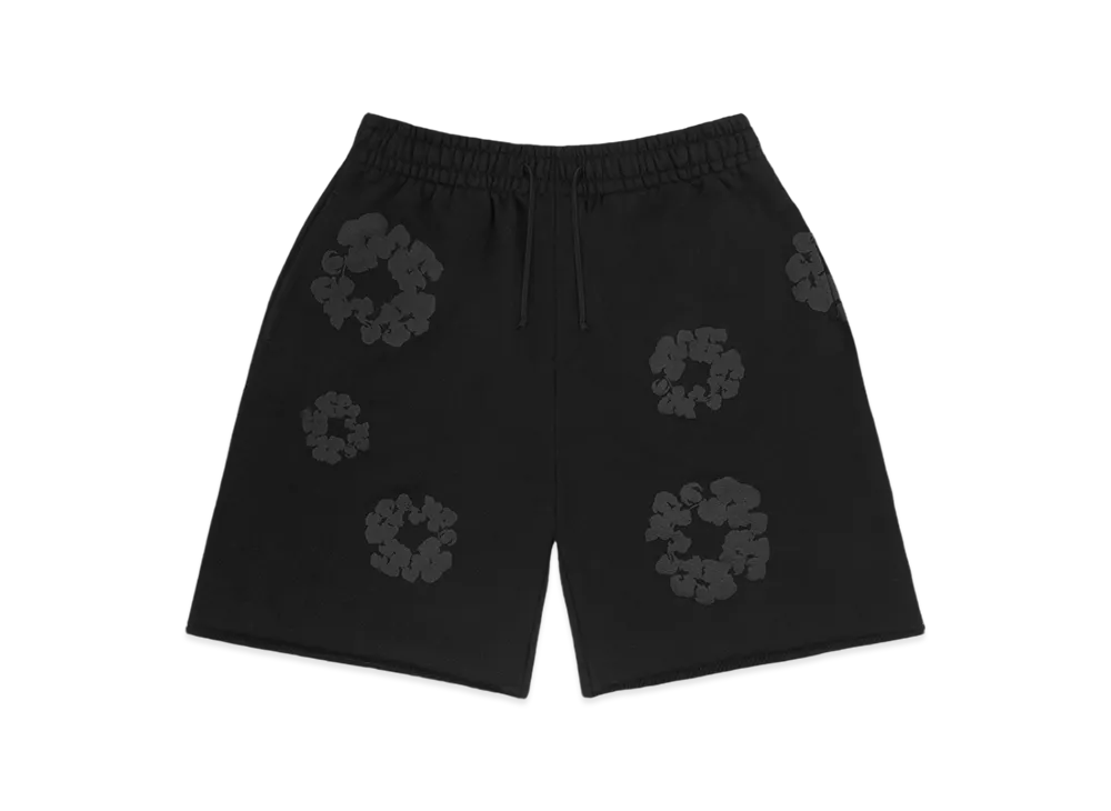 DENIM TEARS Mono Cotton Wreath Sweatshorts "Black"