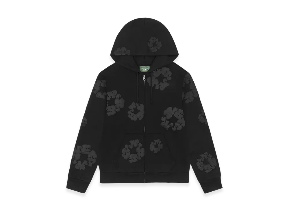 DENIM TEARS Mono Cotton Wreath Zip Hoodie "Black"