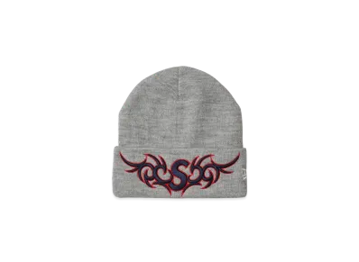 Supreme New Era Tribal S Logo Beanie "Heather Grey"