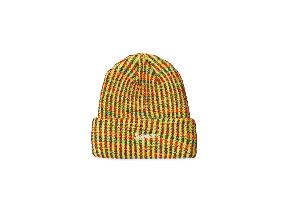 Supreme Rainbow Loose Gauge Beanie "Neon Yellow"
