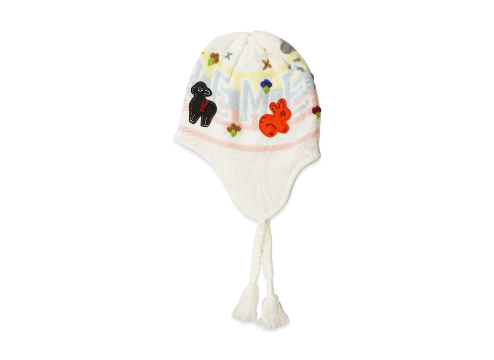 Supreme Felt Applique Earflap Beanie "White"