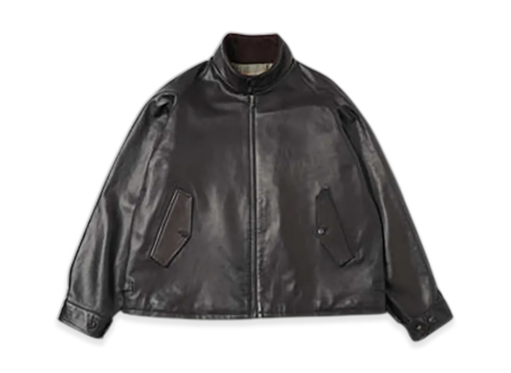 A.PRESSE Leather Driving Jacket "Brown"