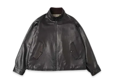 A.PRESSE Leather Driving Jacket "Brown"