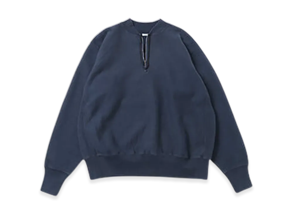 A.PRESSE Vintage Half Zip Rib Collar Sweatshirt 