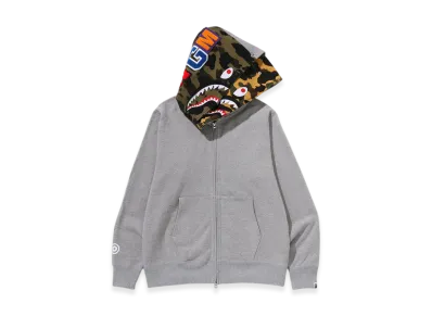 A BATHING APE Shark Full Zip Double Hoodie "Gray"