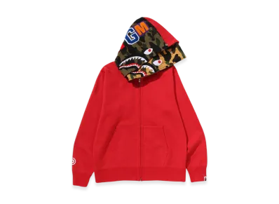 A BATHING APE Shark Full Zip Double Hoodie "Red"