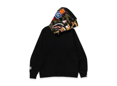 A BATHING APE Shark Full Zip Double Hoodie "Black"