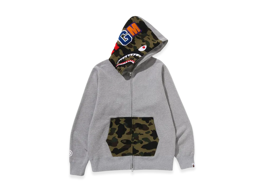 A BATHING APE Shark Full Zip Hoodie "Gray"