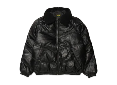 Supreme x Schott Chevron Leather Down Puffer Jacket "Black"