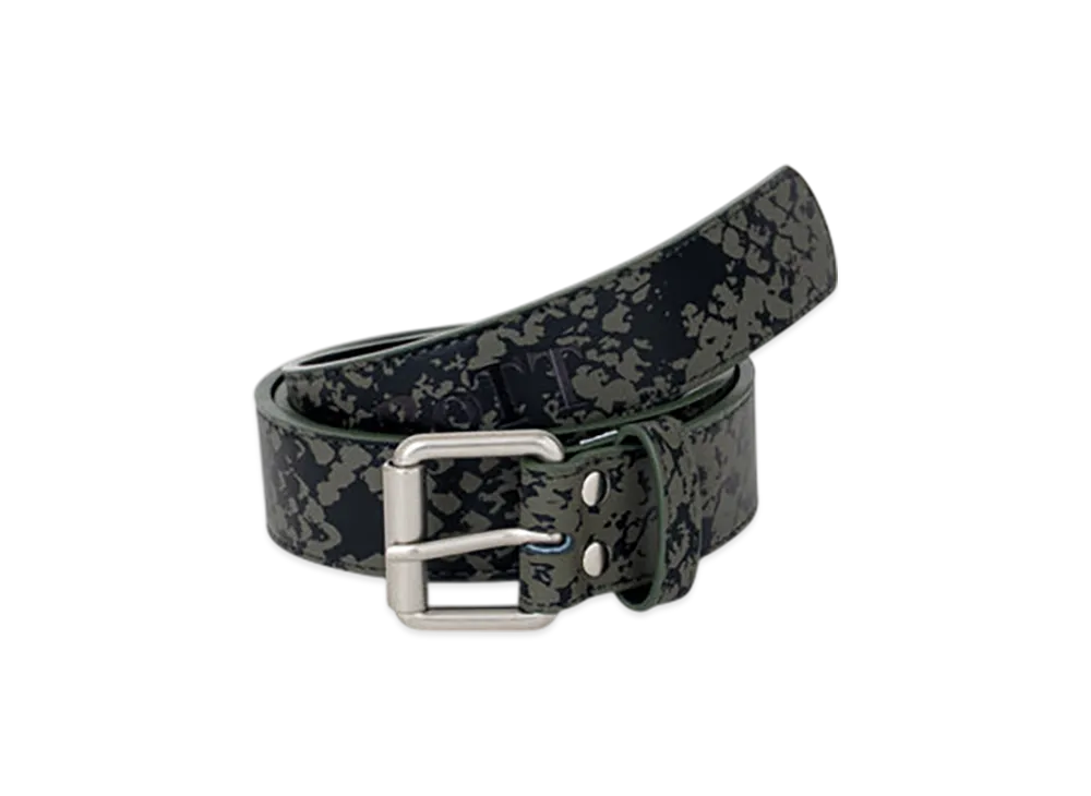 BoTT Python Printed Leather Belt "Olive"