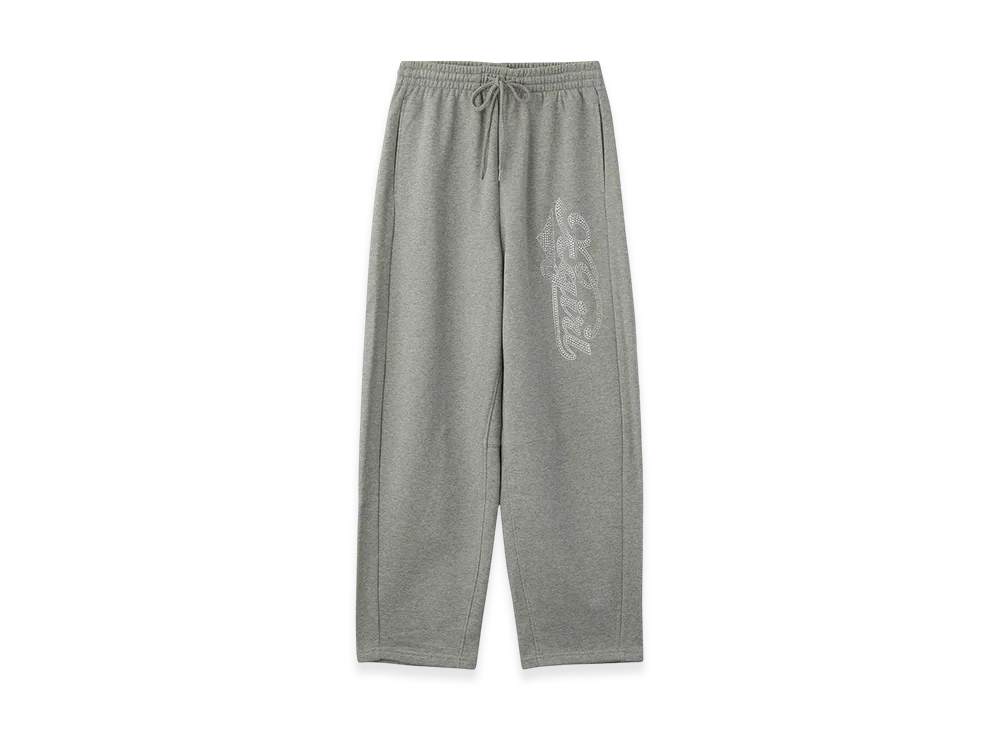 X-Girl Rhinestone Cursive Logo Sweat Pants "Ash"