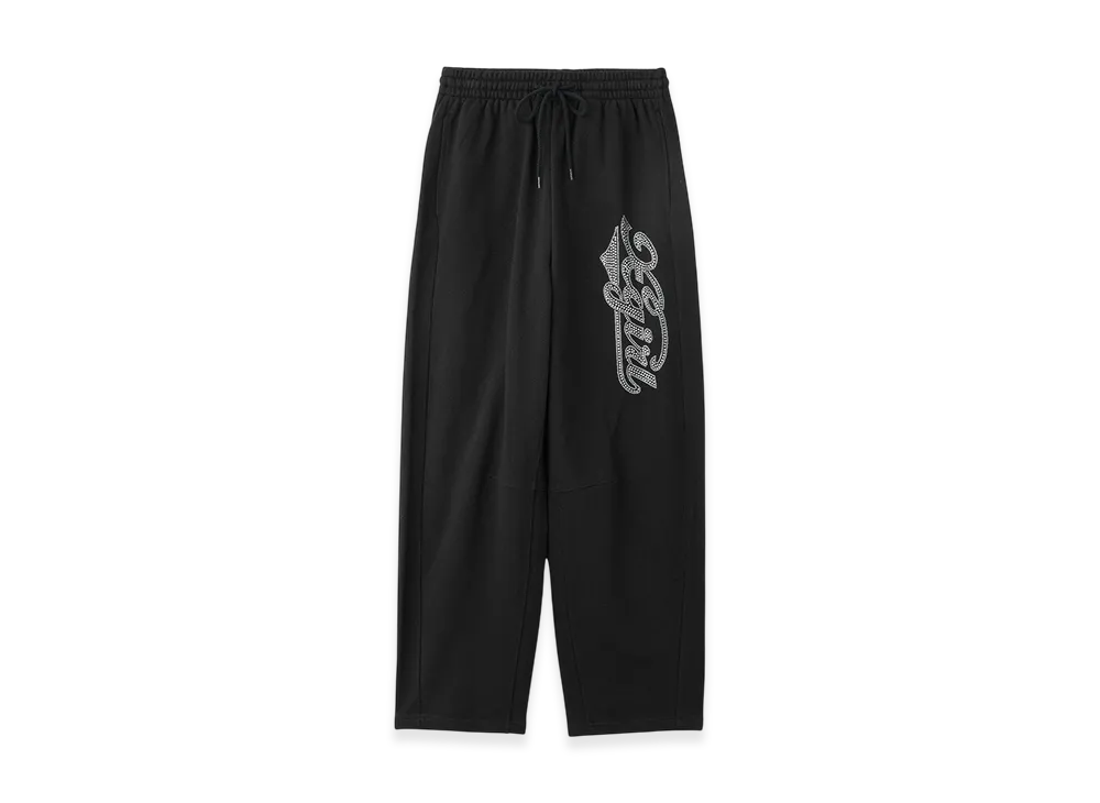X-Girl Rhinestone Cursive Logo Sweat Pants "Black"