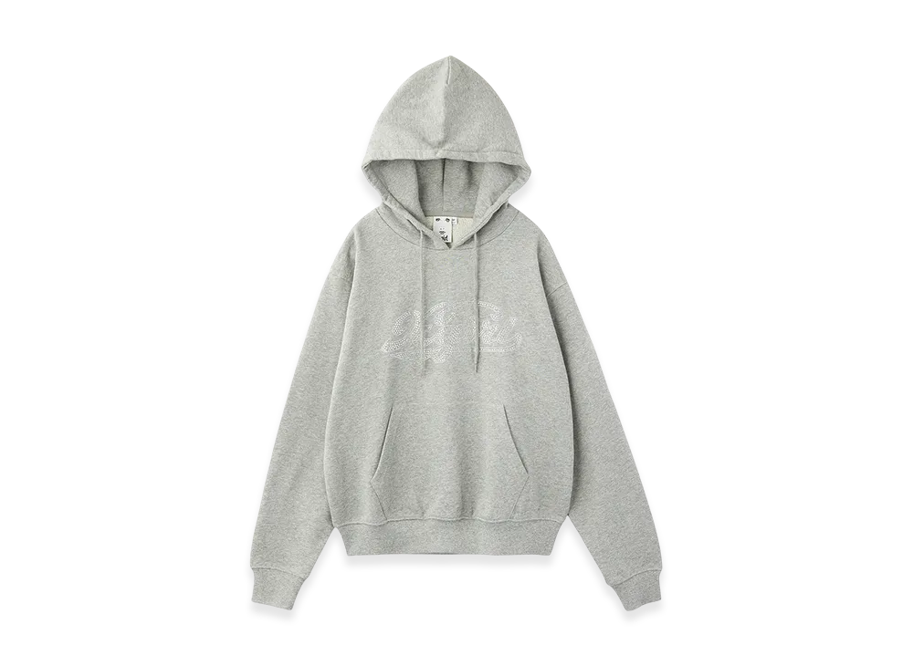 X-Girl Rhinestone Cursive Logo Sweat Hoodie "Ash"