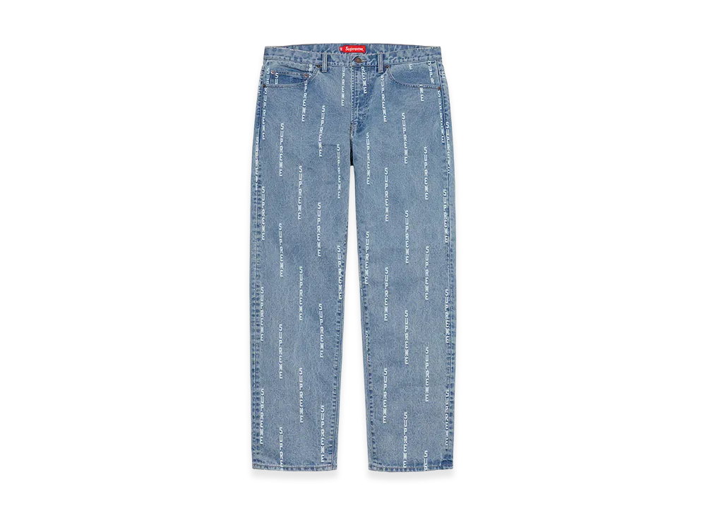 Supreme Logo Stripe Jacquard Regular Jean (20FW) "Blue"