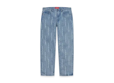 Supreme Logo Stripe Jacquard Regular Jean (20FW) "Blue"