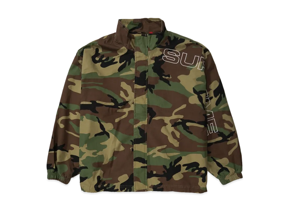Supreme Spellout Embroidered Ripstop Track Jacket "Woodland Camo"