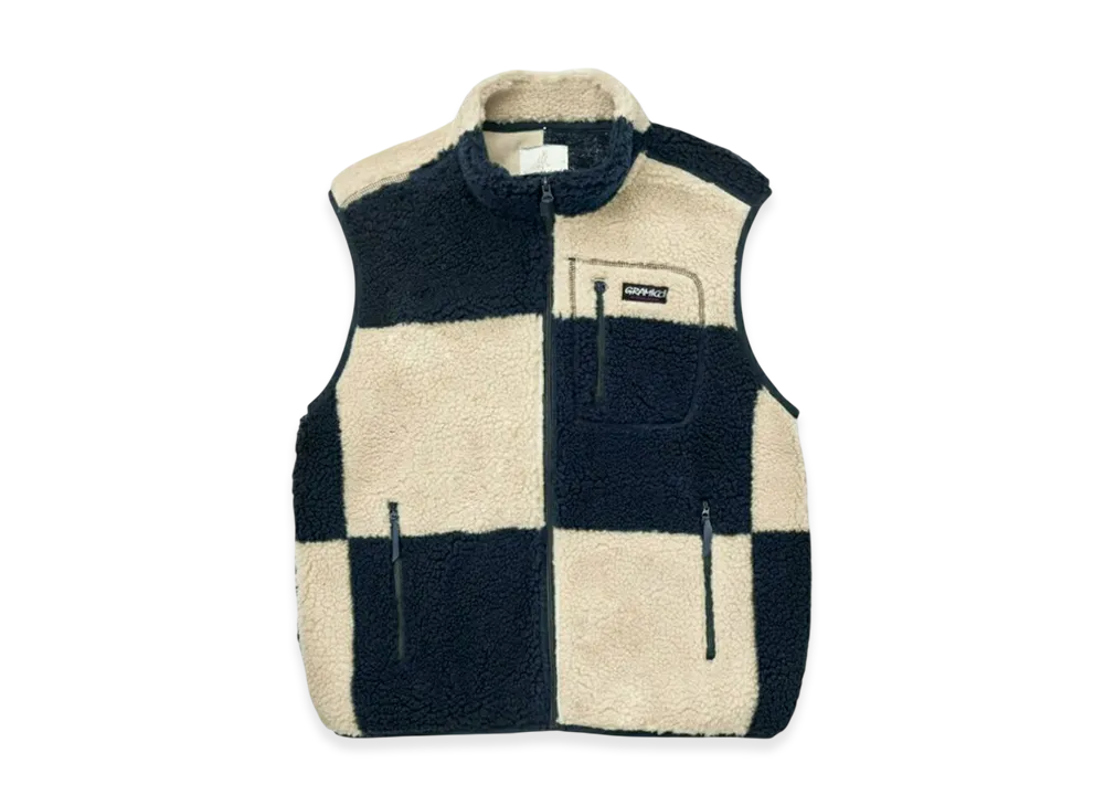 GRAMICCI Checkered Sherpa Vest "Natural/Navy Check"