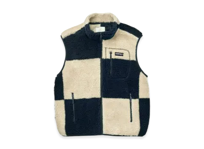 GRAMICCI Checkered Sherpa Vest "Natural/Navy Check"