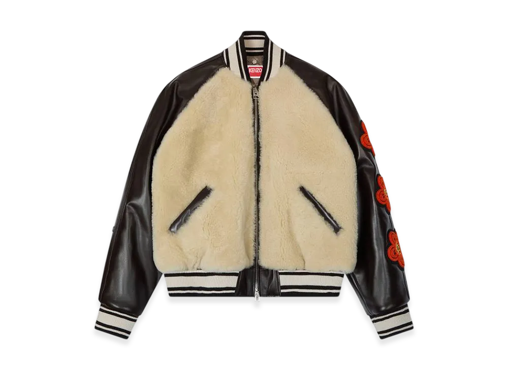KENZO x Futura 2000 Shearling Varsity Jacket Unisex "Cream"