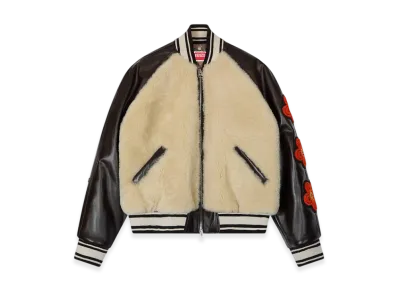 KENZO x Futura 2000 Shearling Varsity Jacket Unisex "Cream"
