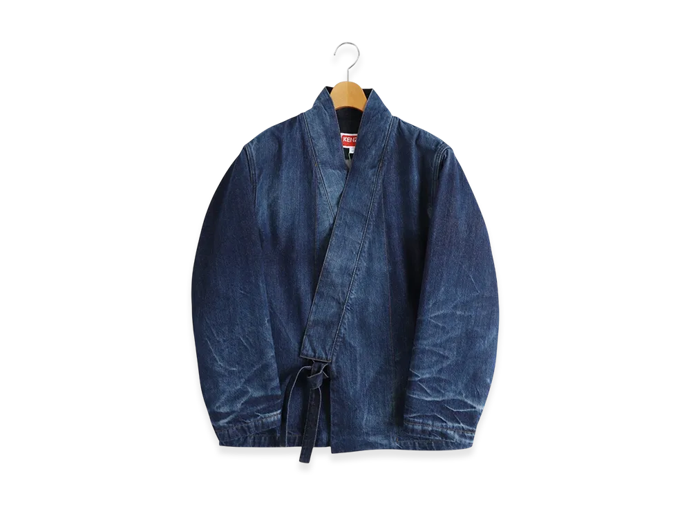 KENZO Kimono Jacket "Stone Bleached Dirty Blue Denim"