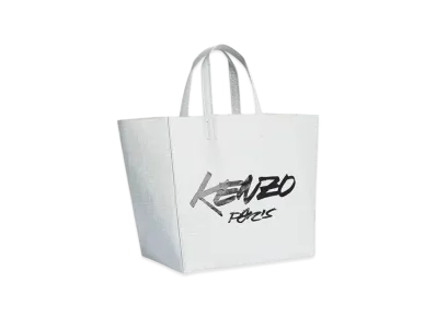 KENZO x Futura 2000 Small Tote Bag Kenzo Paper in Leather "White"