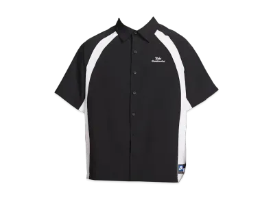 Nike Dri-Fit Woven Short-Sleeve Bowler Shirt "Black/White/White"