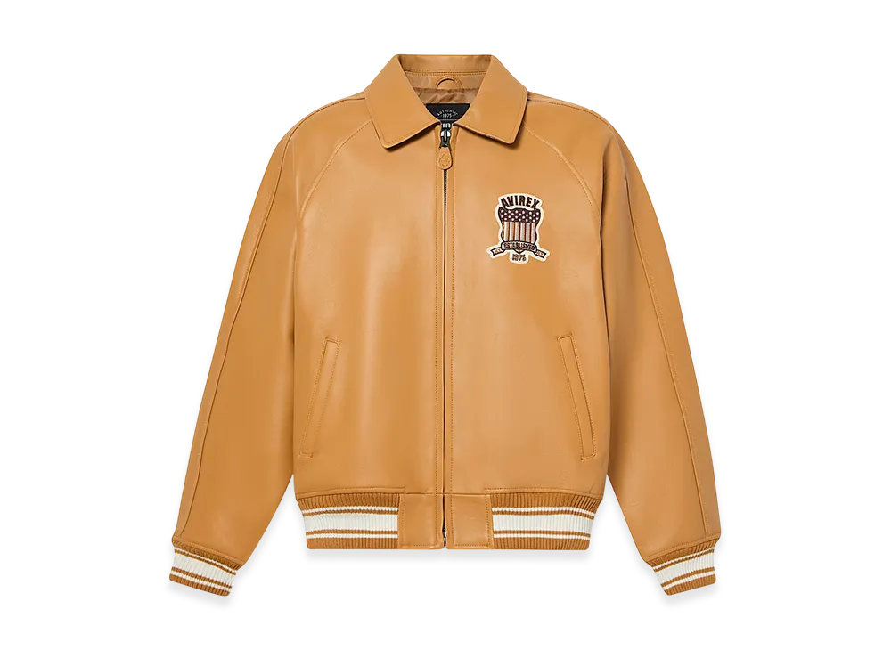 Timberland x AVIREX Icon Bomber Jacket "Wheat Sheepskin Leather"