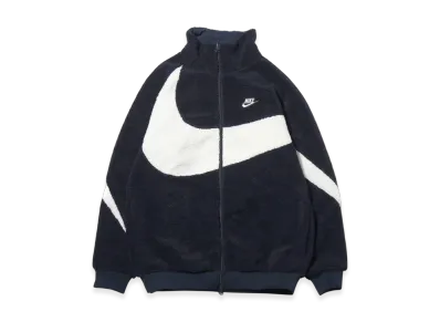 Nike Big Swoosh Reversible Boa Jacket "Dark Obsidian/Sail"