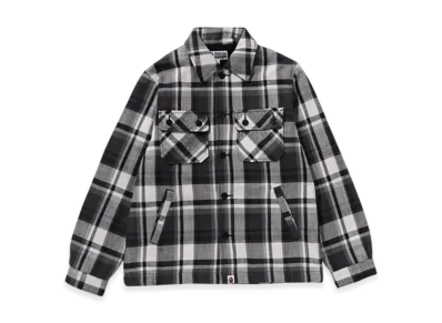 A BATHING APE Bape Check Cpo Jacket M "Black"