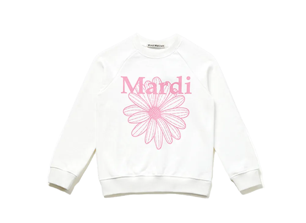 Mardi Mercredi Kids Sweatshirt Flowermardi "White/Pink"