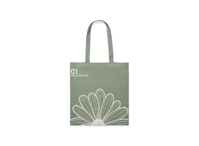 Mardi Mercredi Canvas Bag Flower "Green/White"