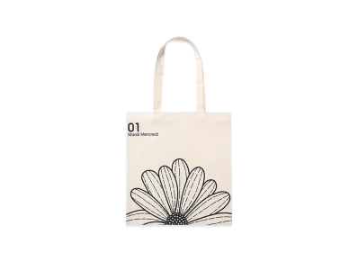 Mardi Mercredi Canvas Bag Flower "Cream Black"