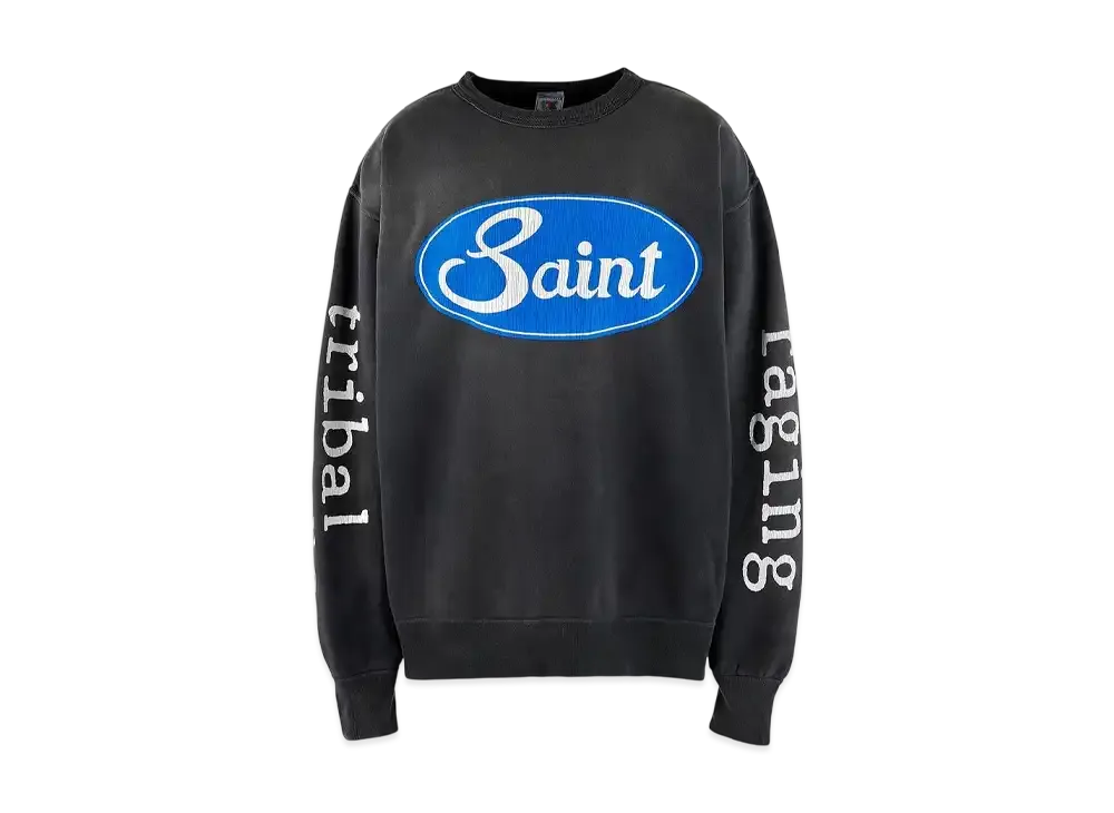 SAINT Mxxxxxx Crewneck Sweat Shirt Trival Wars "Black"